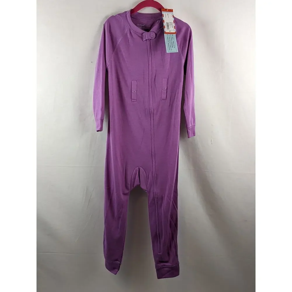 Cat & Jack Toddler Adaptive Pajama Jumpsuit 3T Purple‎ Bodysuit Sleepwear Zipper